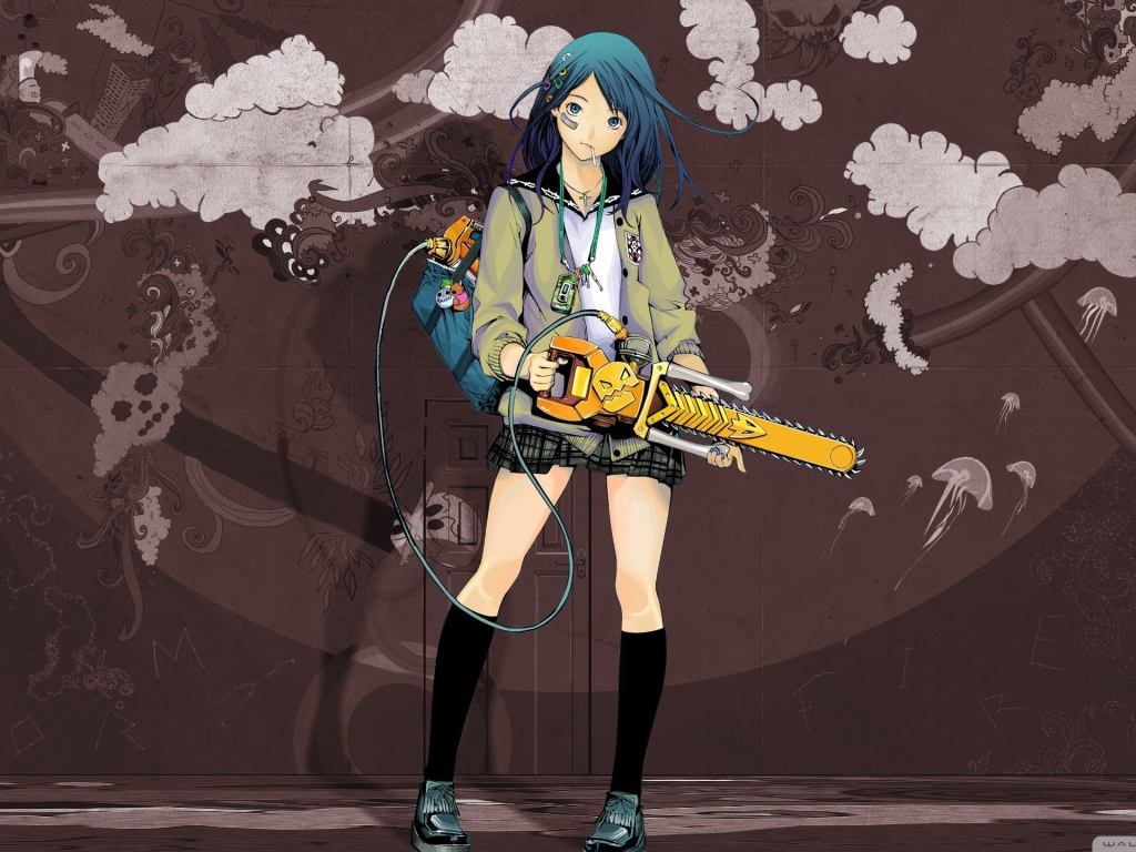 Девушка с бензопилой