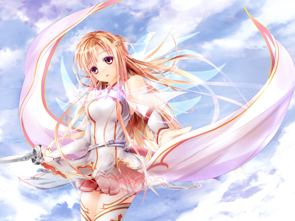 Юуки Асуна с мечом