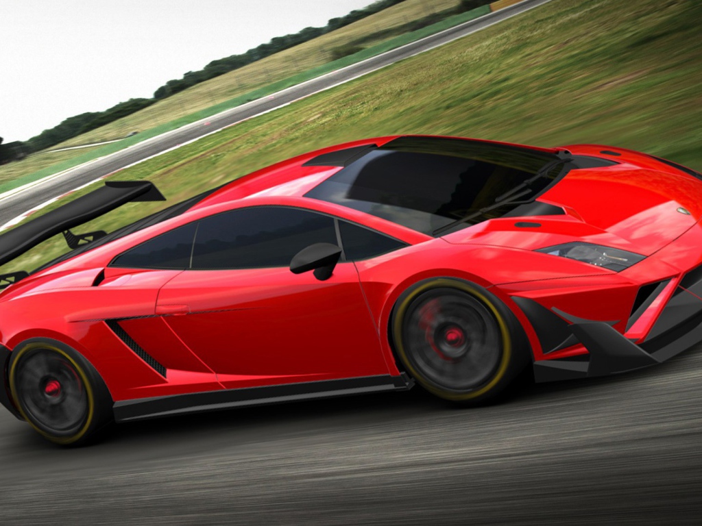 Красный Lamborghini Gallardo GT3 а2