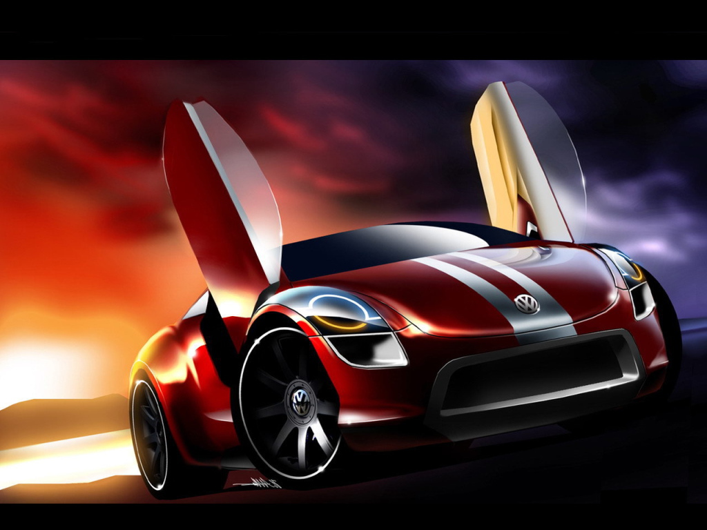 Красный Фольксваген