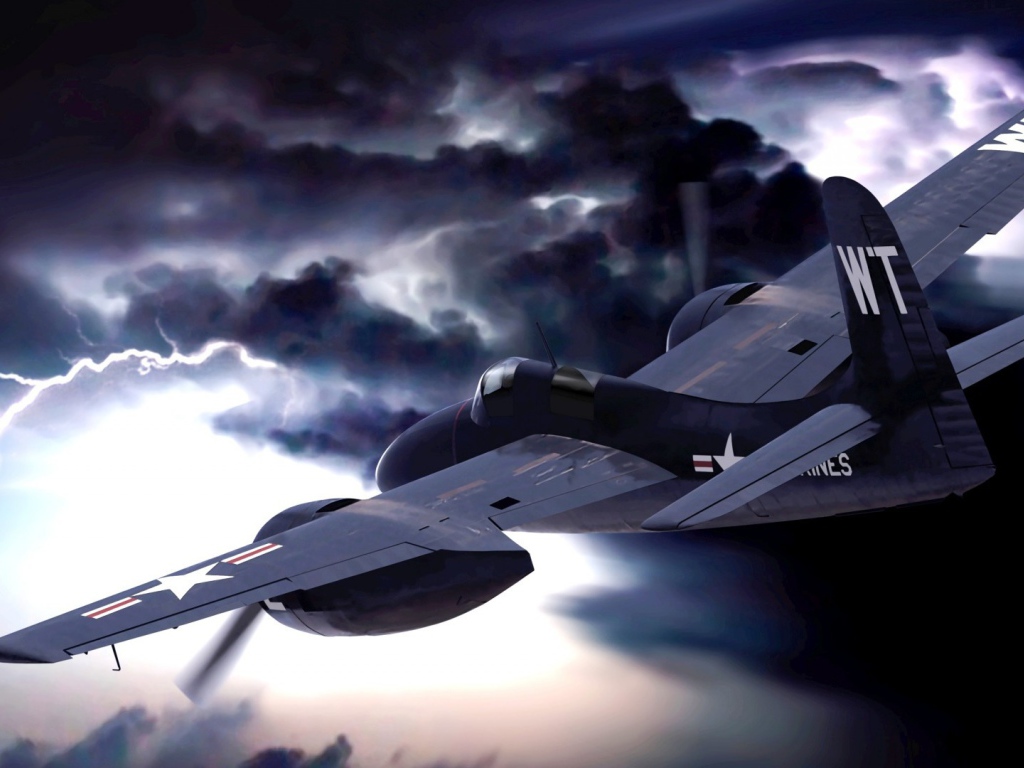 Самолет над облаками