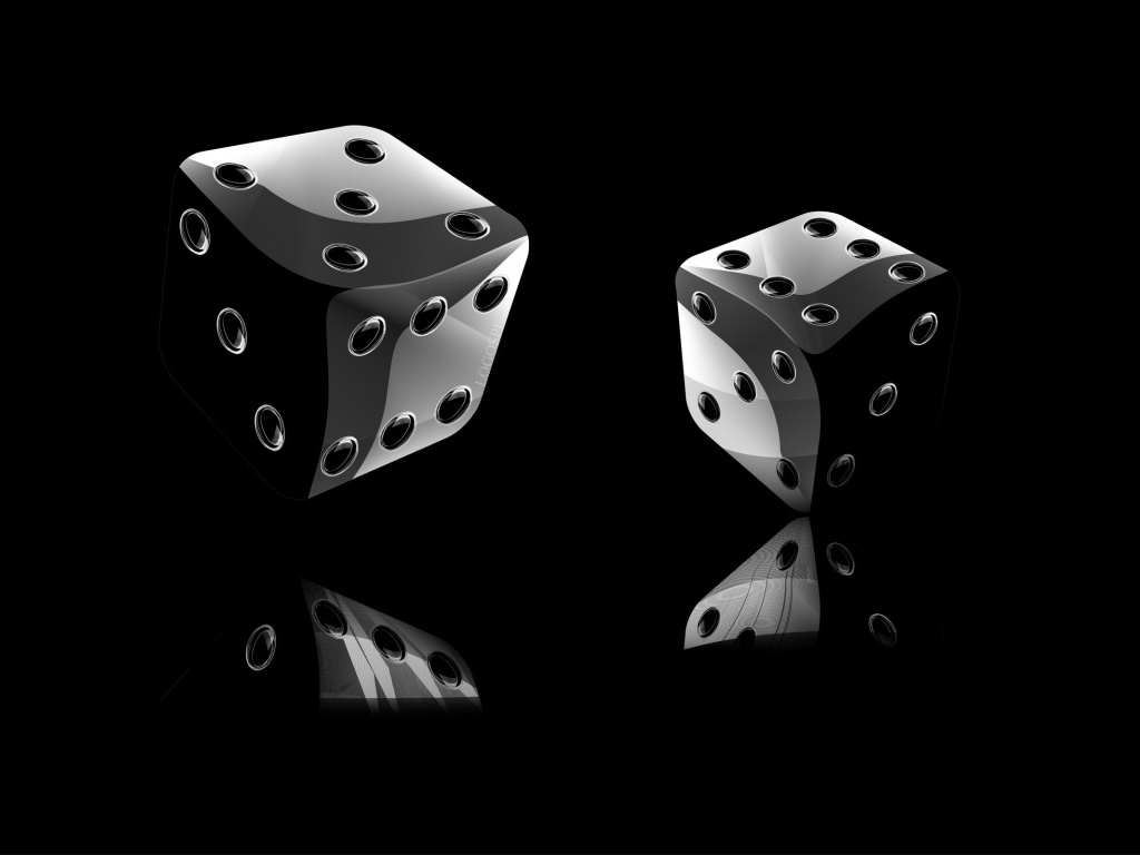 Черные обои с игральными костями