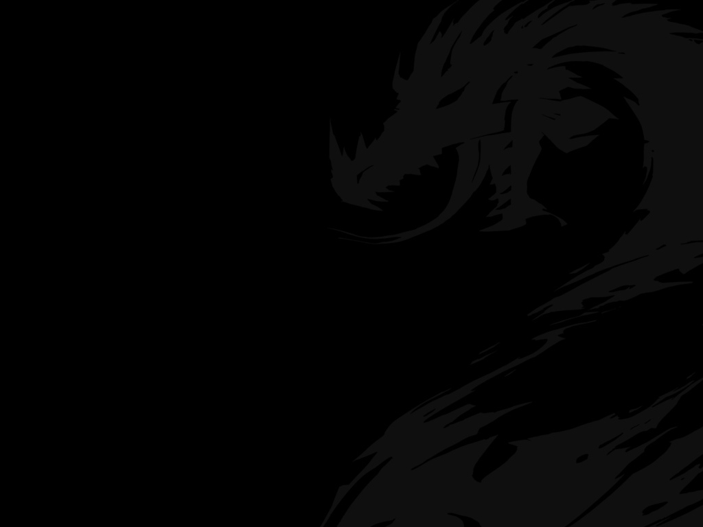 Черные обои с драконом