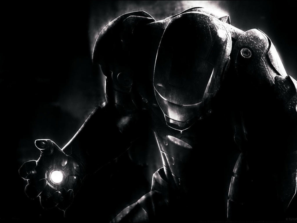 Черные обои с железным человеком