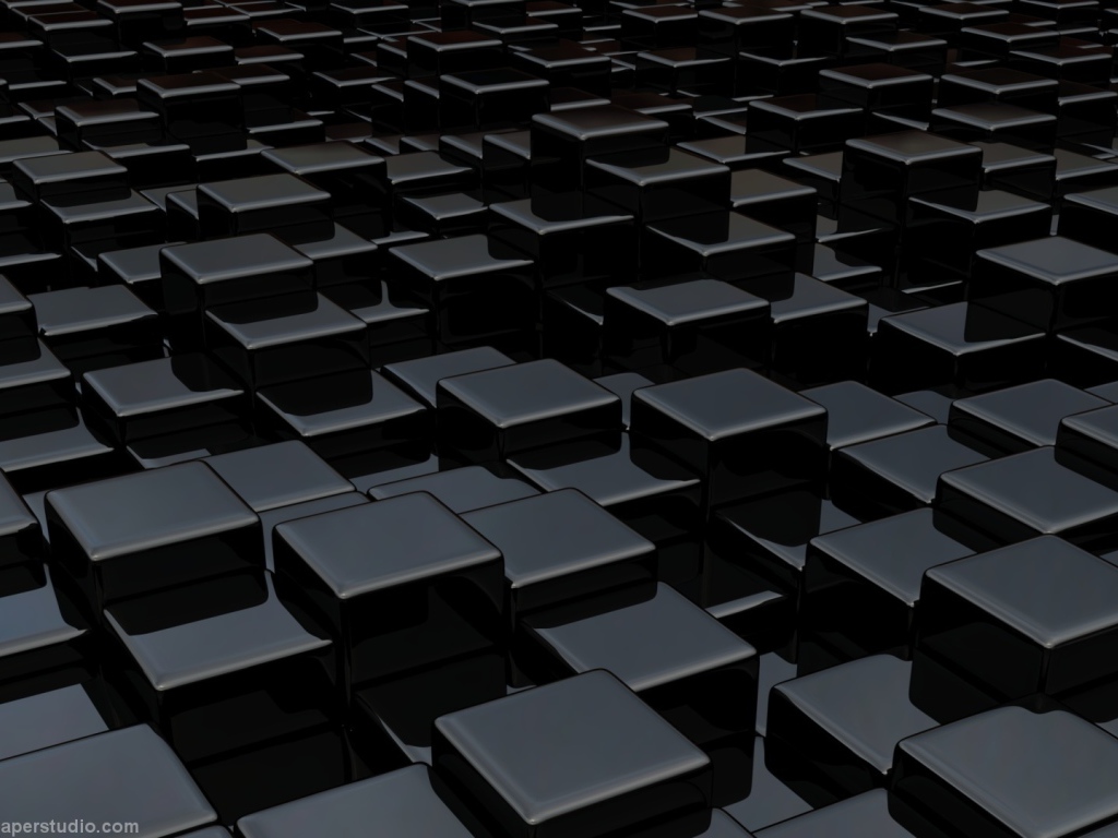 Черные обои с кубами