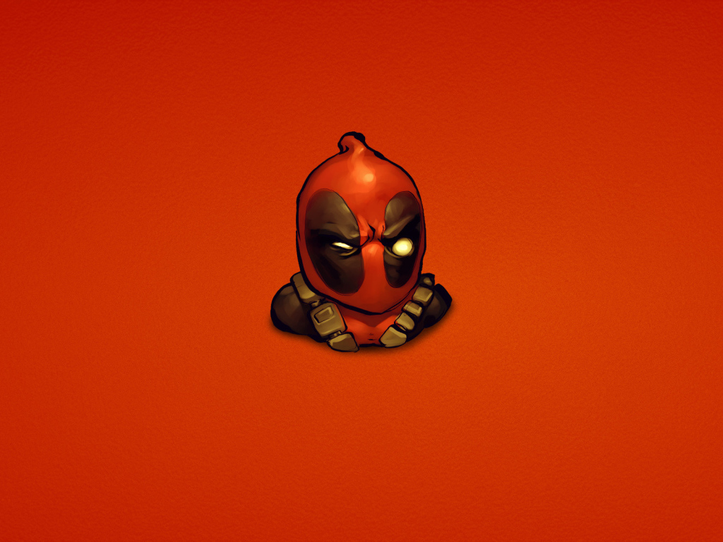Дэдпул на красном фоне