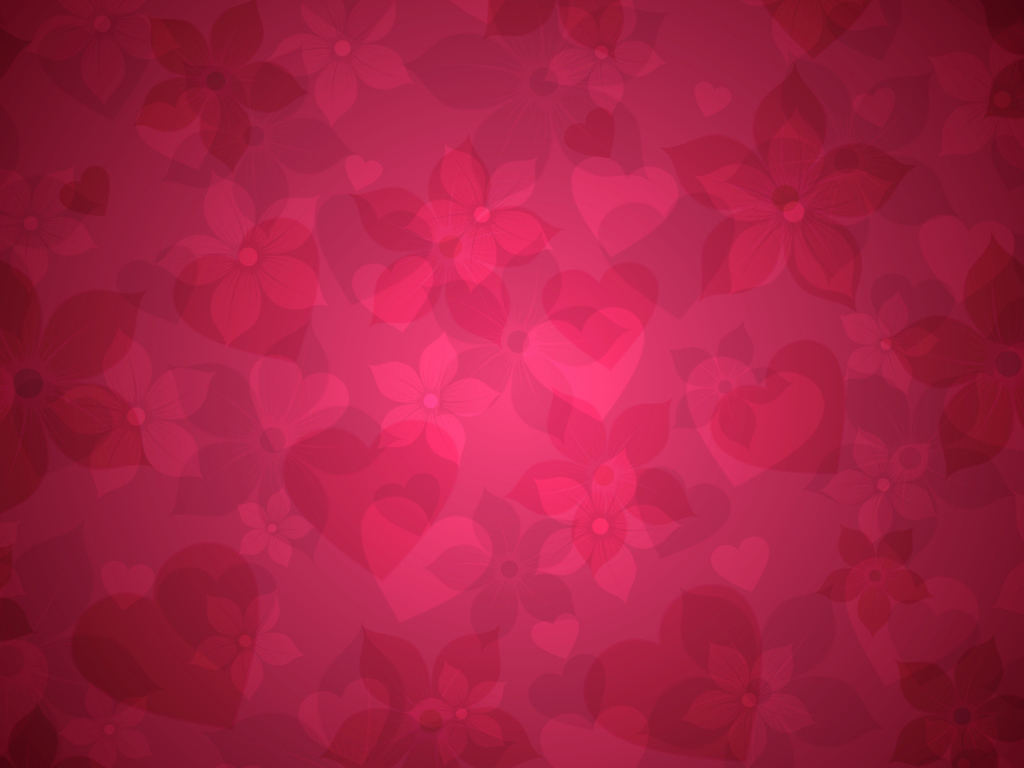 Сердечки на розовых обоях