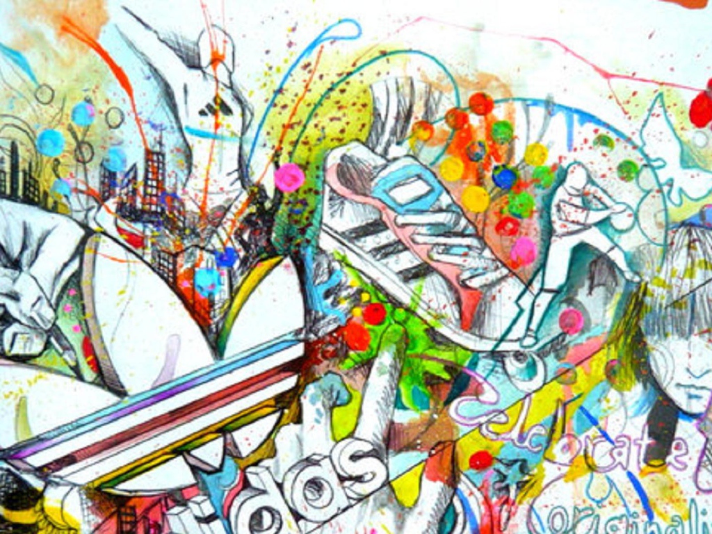 Рисованный логотип Адидас