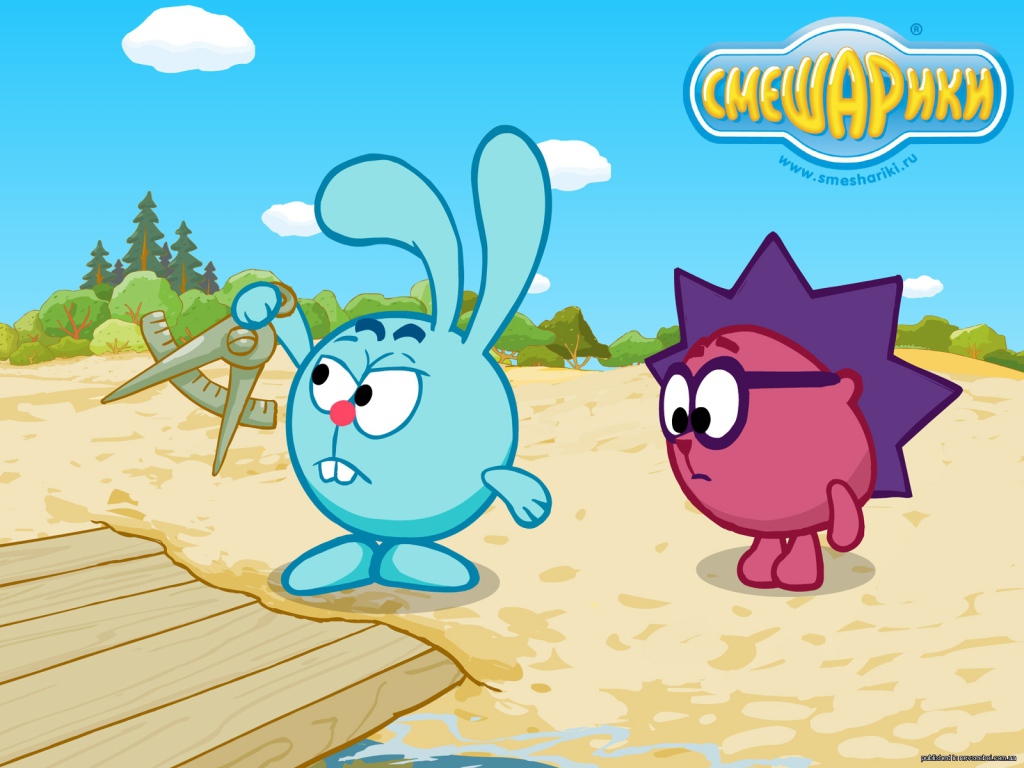 Крош и Ежик в мультфильме Смешарики