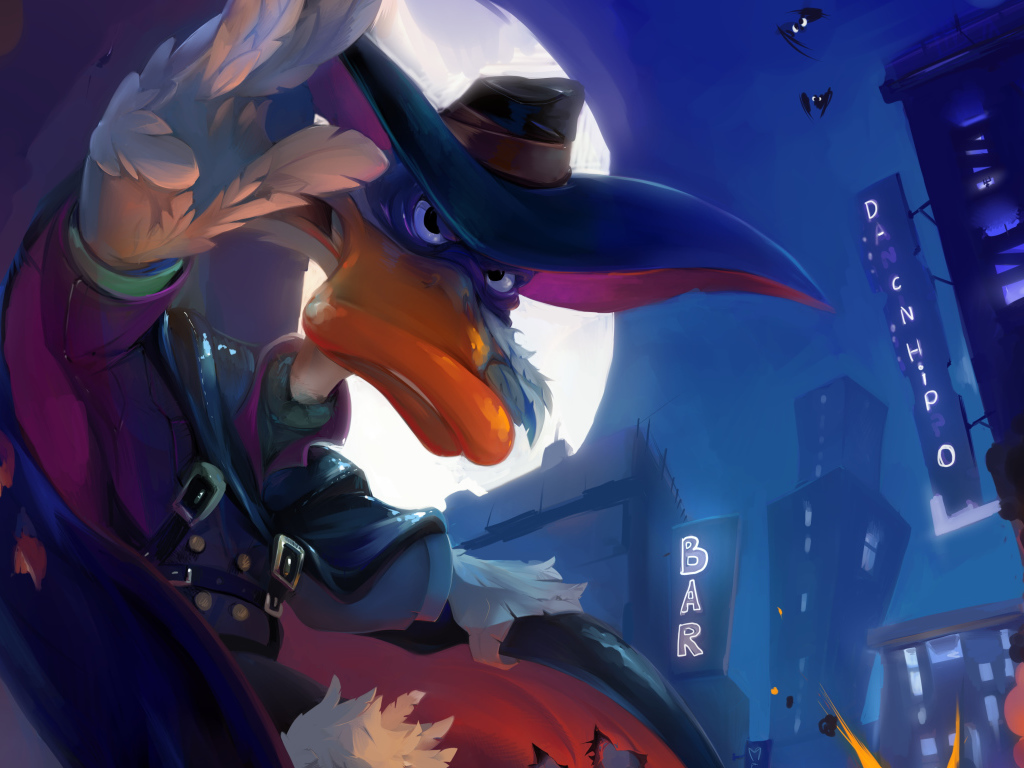 Утка черный плащ