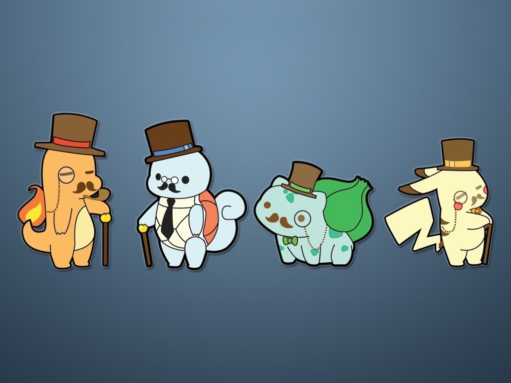 Покемон на сером фоне