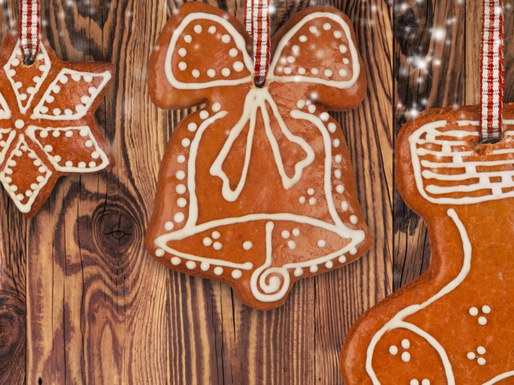Рождественские печенья на тесемках