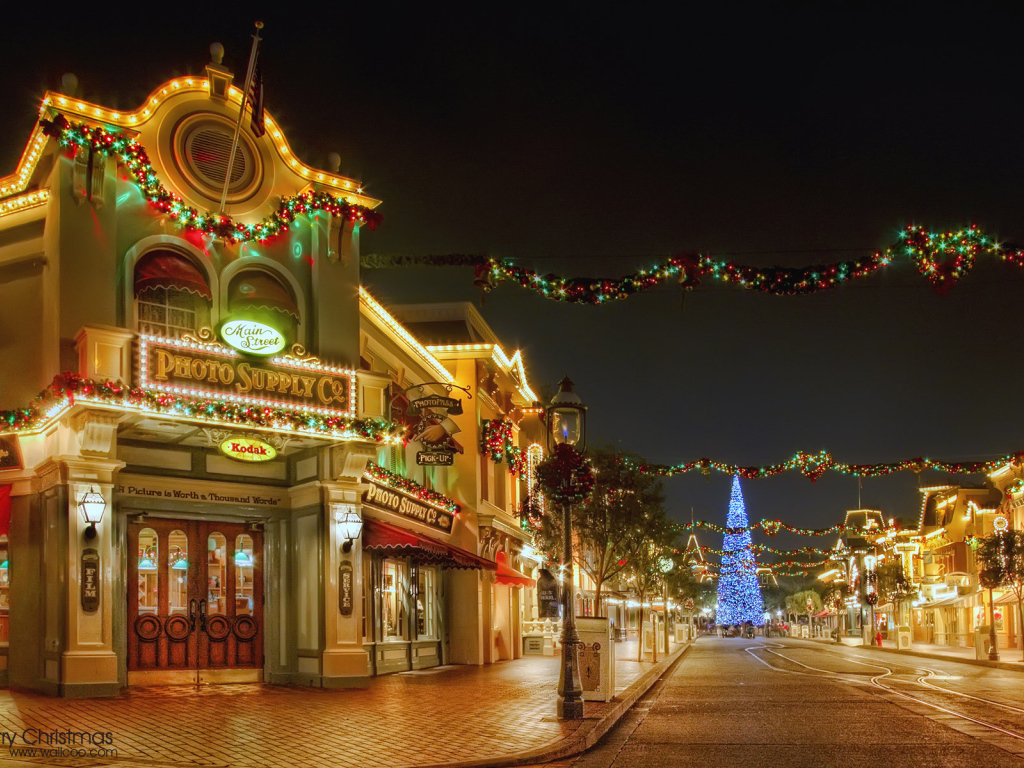 Украшенный город на Рождество