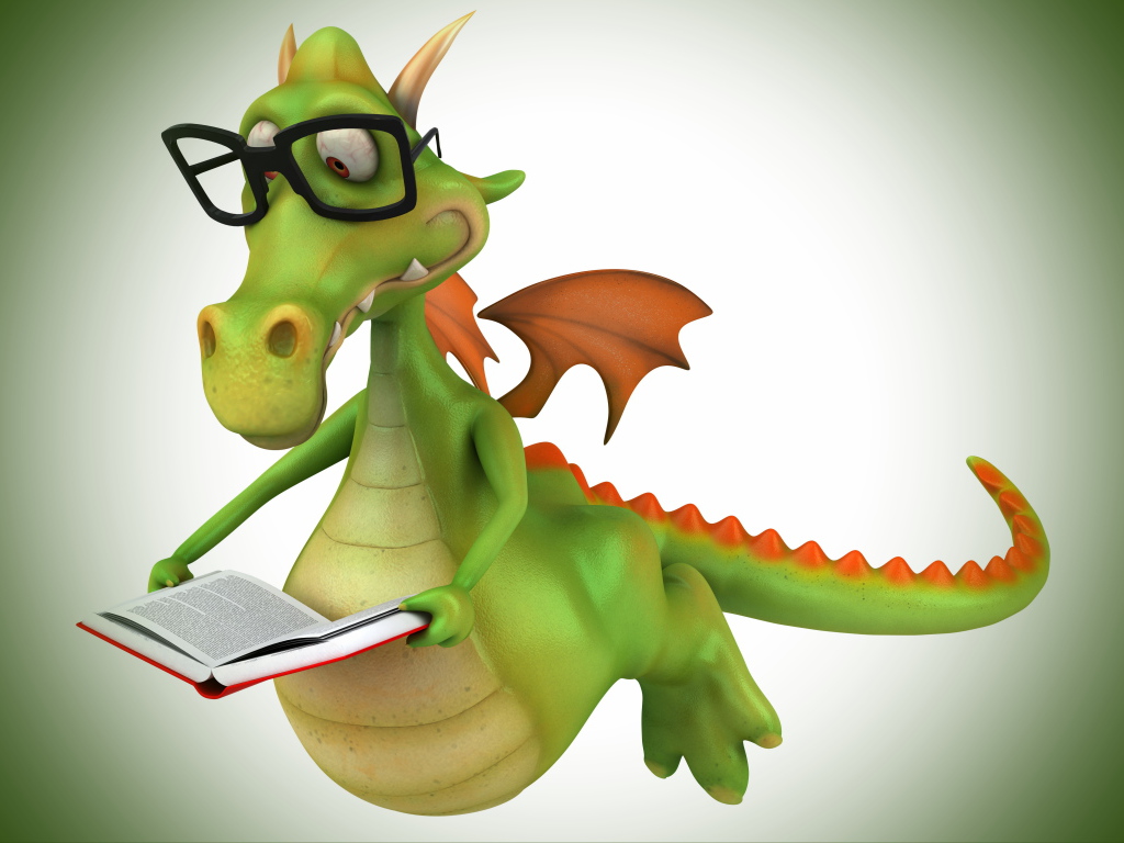 Дракон читает книгу