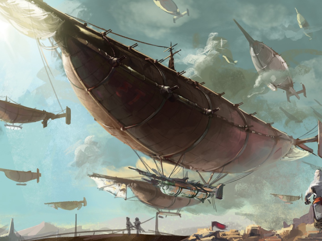 Отряд дирижаблей стимпанк