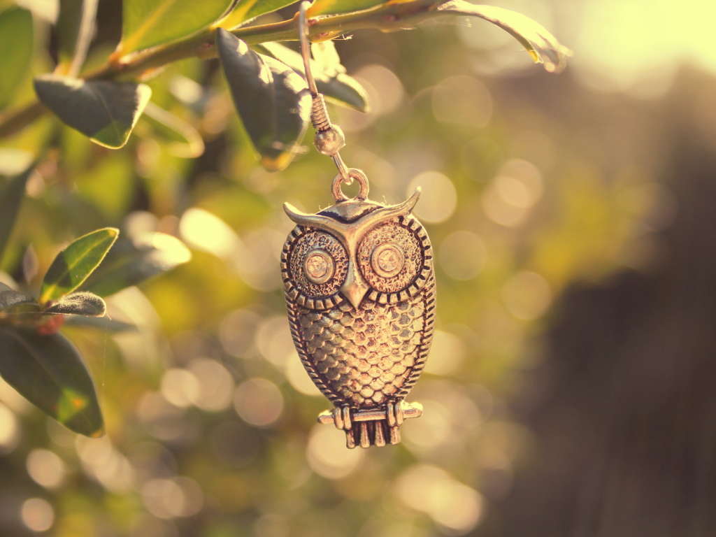 Брелок сова на ветке