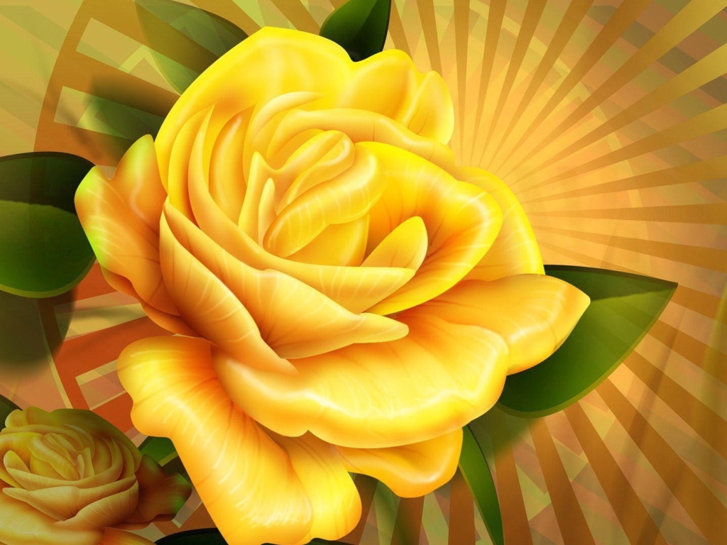 Жёлтые розы, рисунок