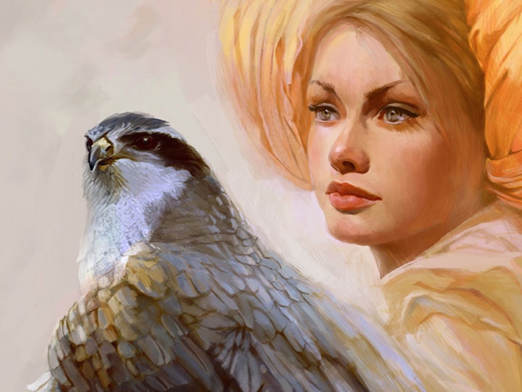 Девушка с ястребом