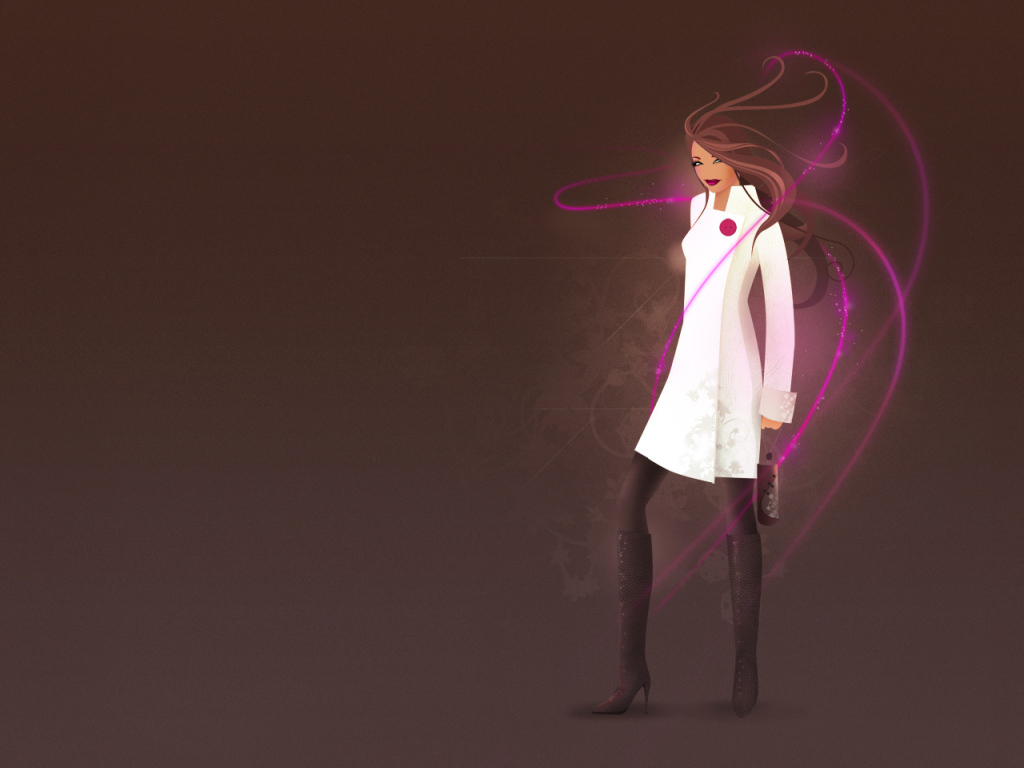 Девушка в белом пальто