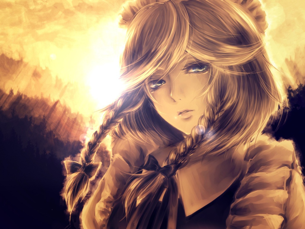 Девочка с косичками