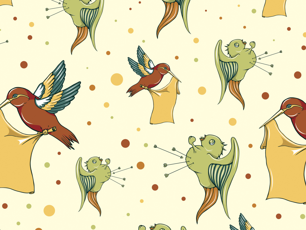 Рисованные птицы