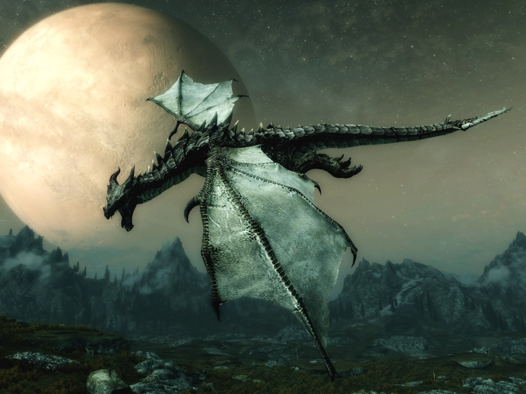 Дракон летит над землей