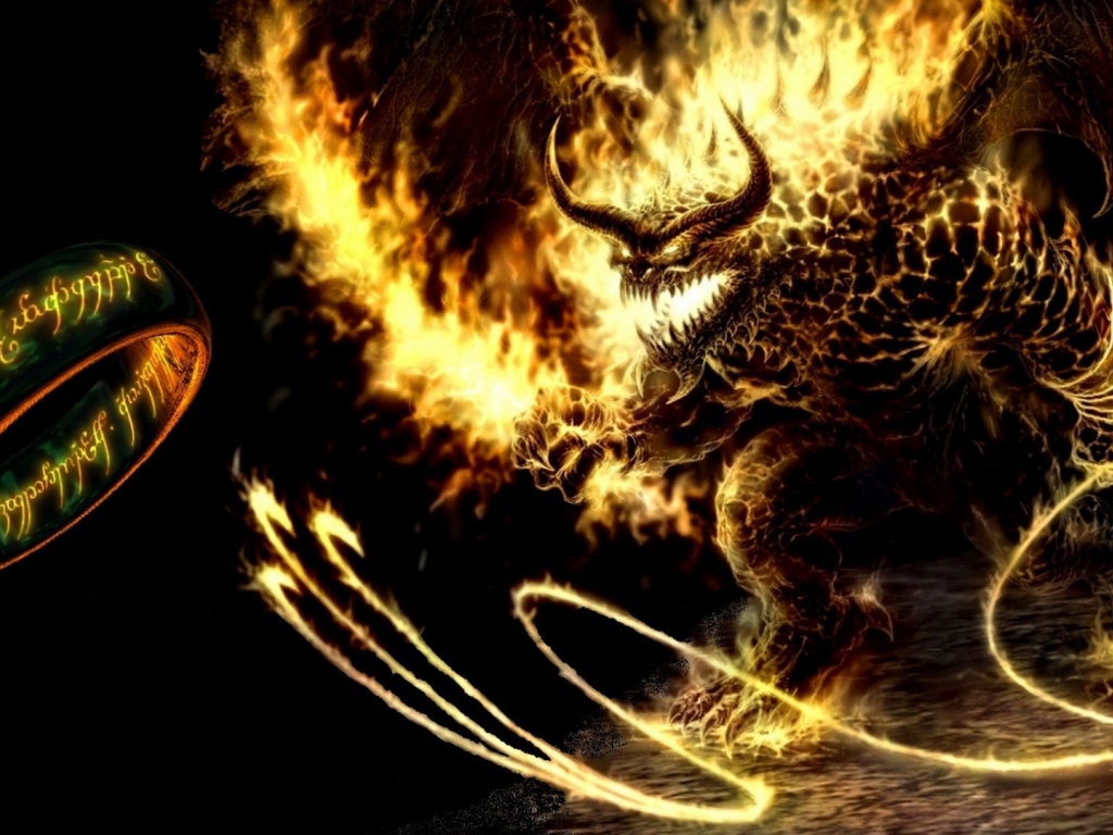 Огненный монстр с плеткой