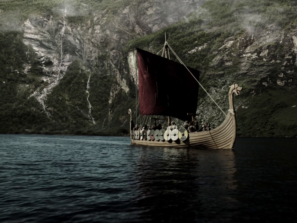 Красный парус корабля викингов