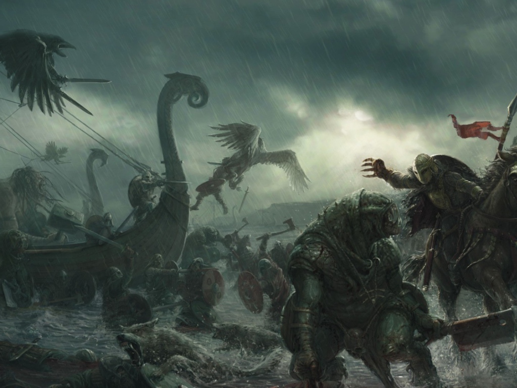 Сражение викингов с монстрами