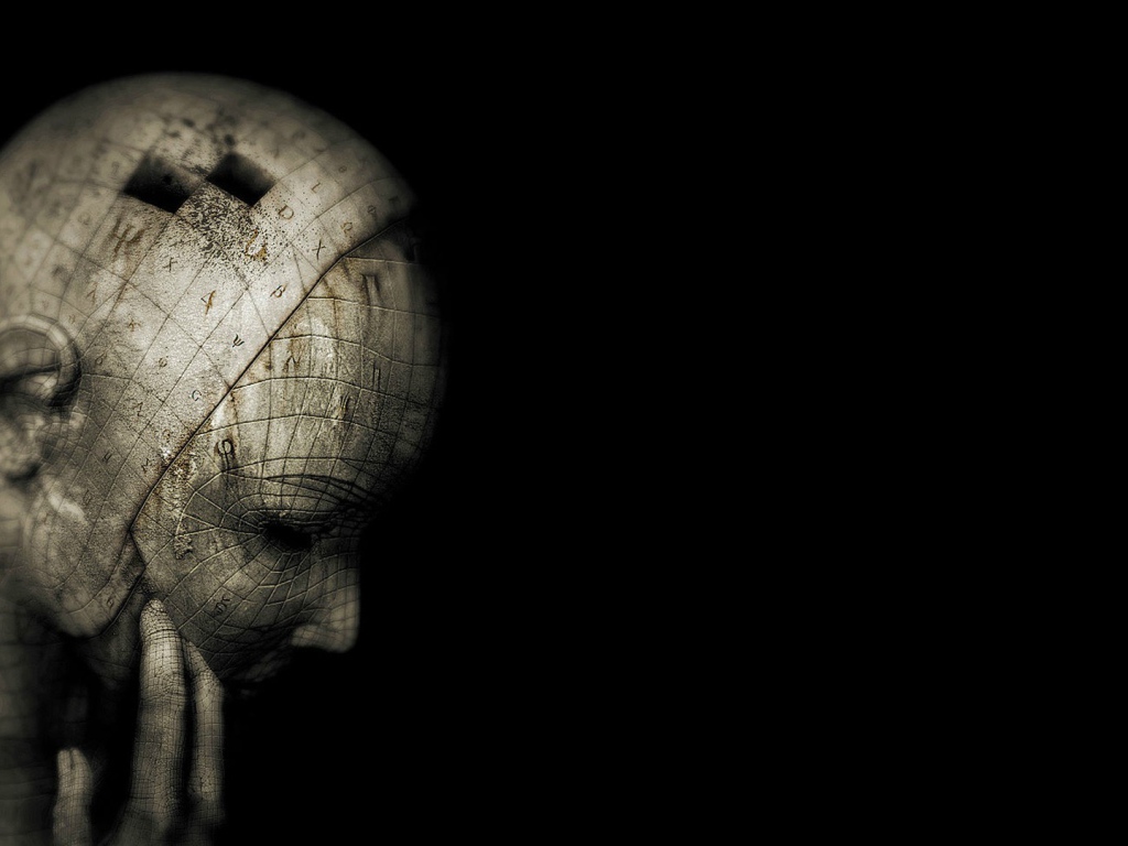 Голова на черном фоне