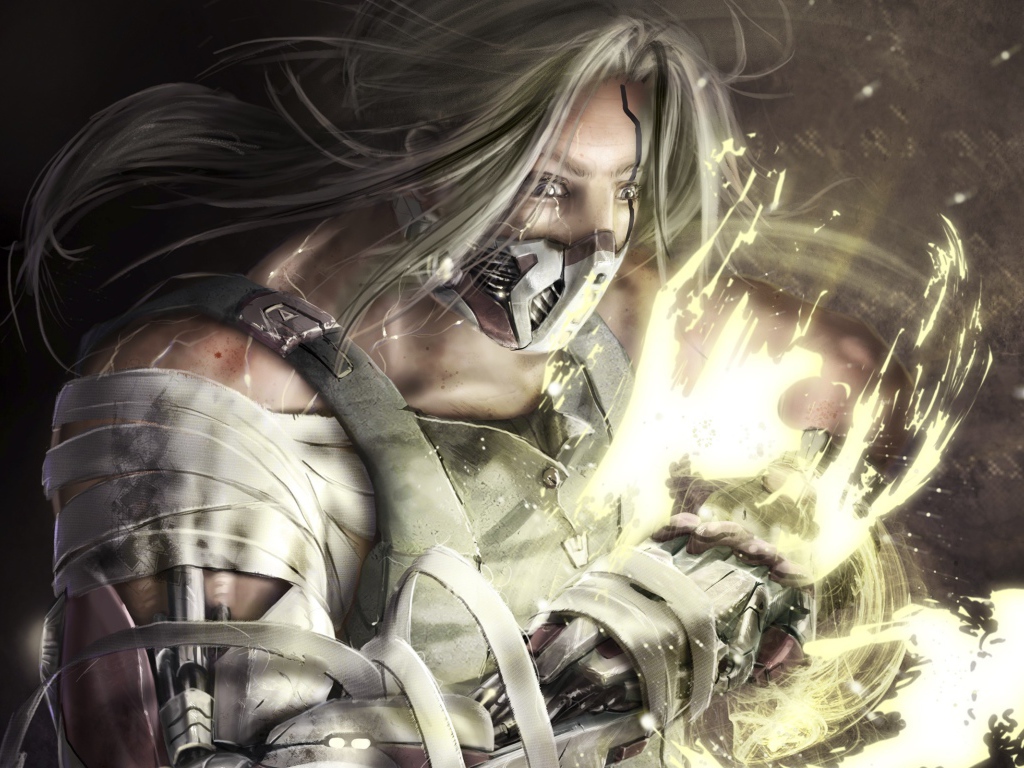 Человек со светящимися руками