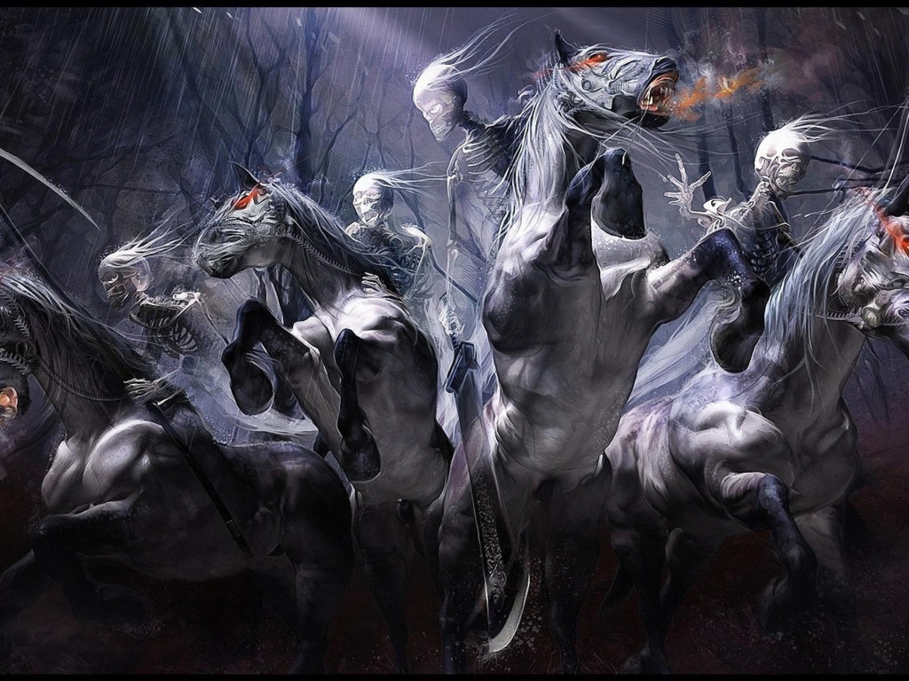 Скелеты на лошадях