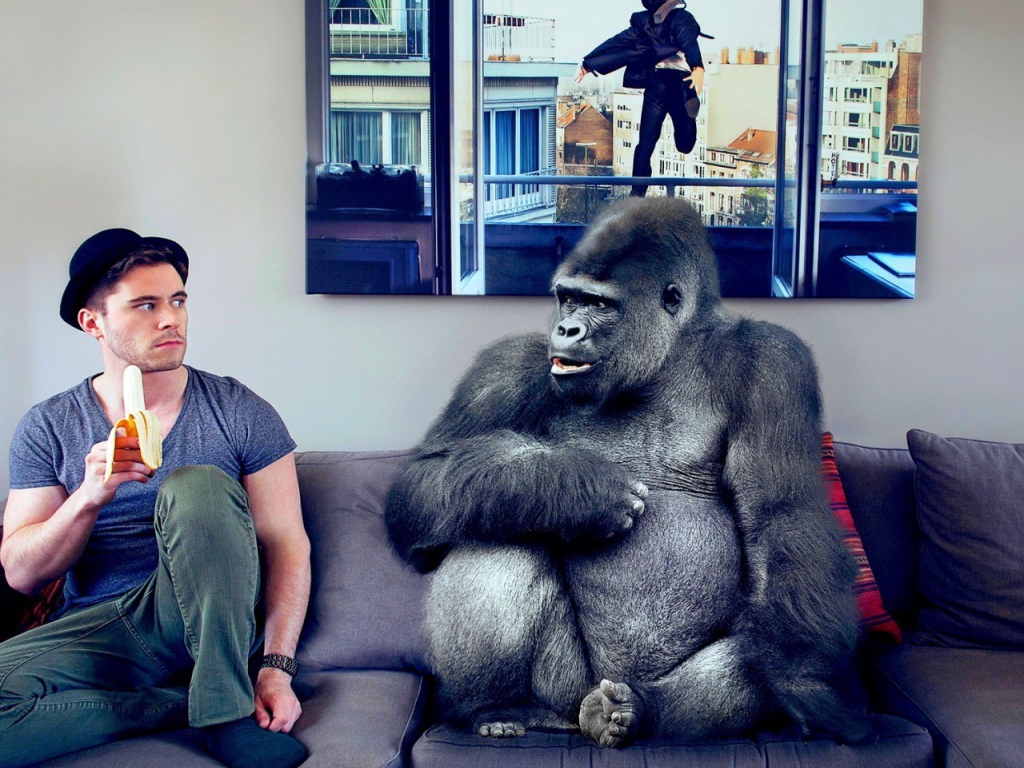 Давид Олкарни с бананом