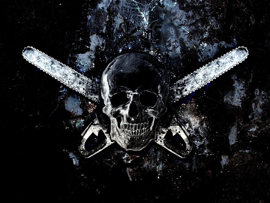 Череп и две бензопилы