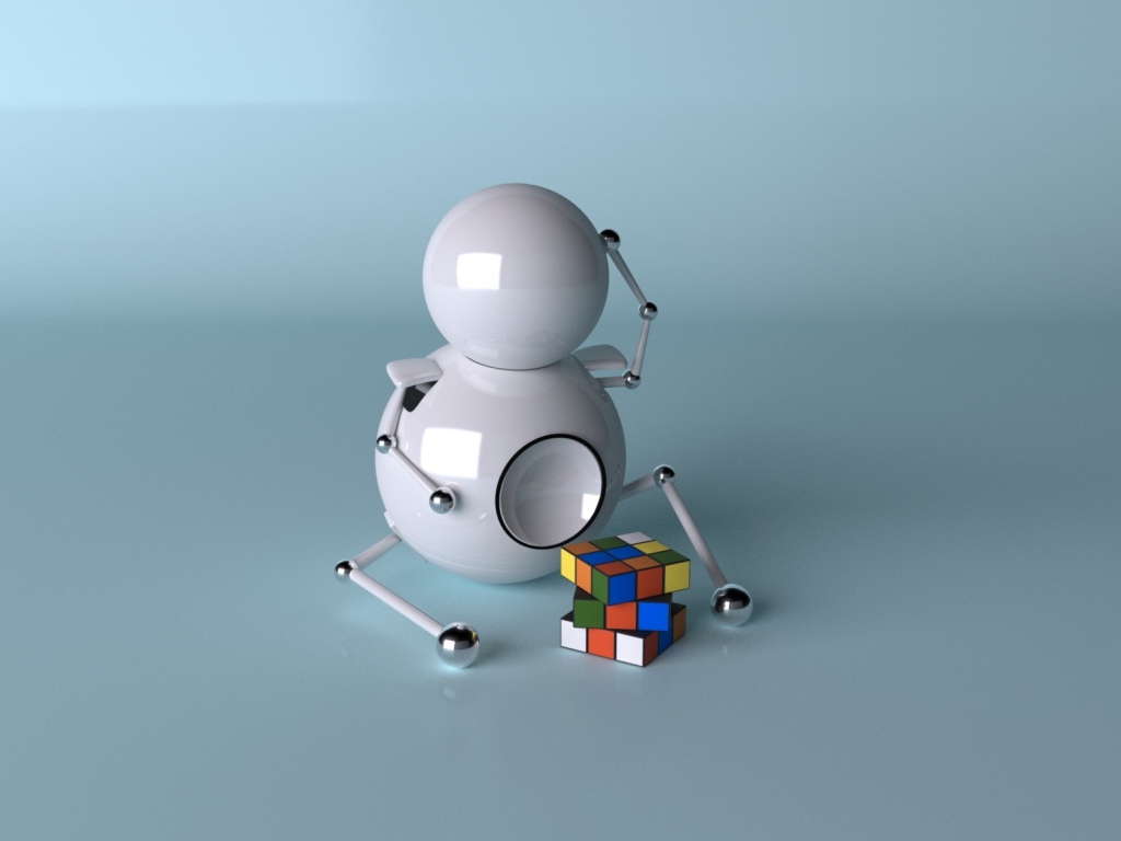 Робот и кубик рубика