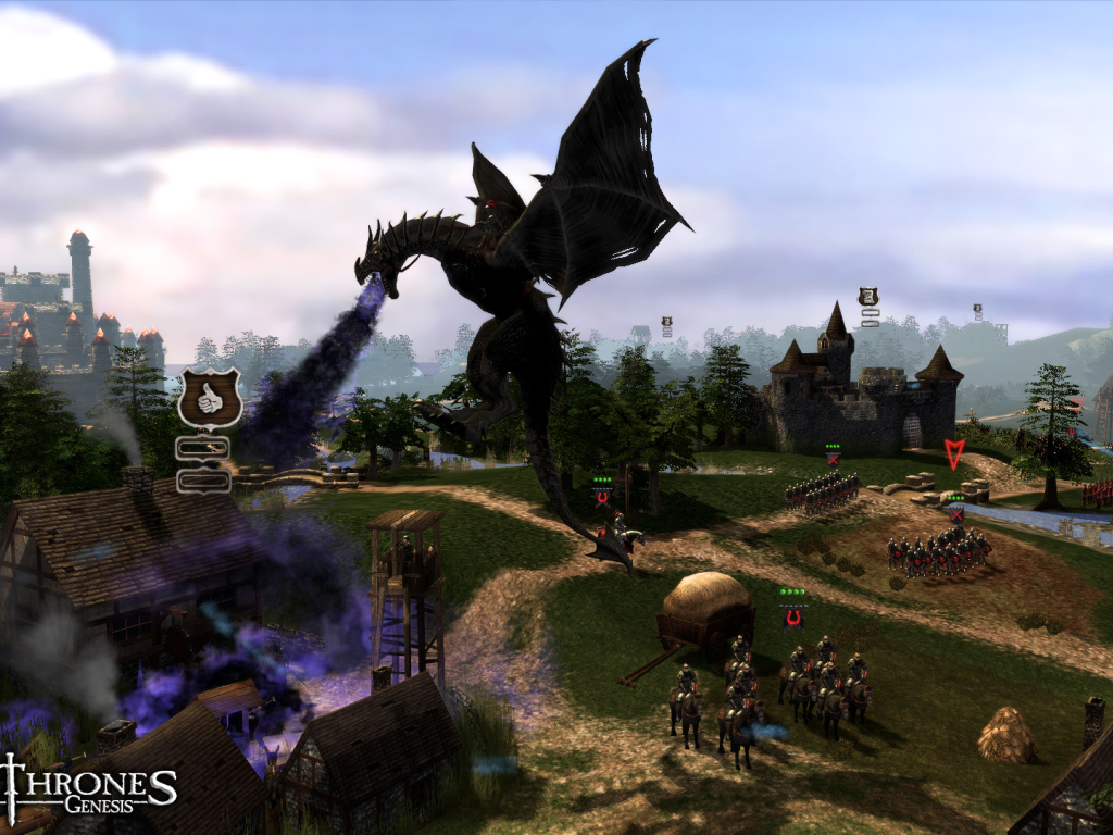 Дракон атакует в игре Игры престолов