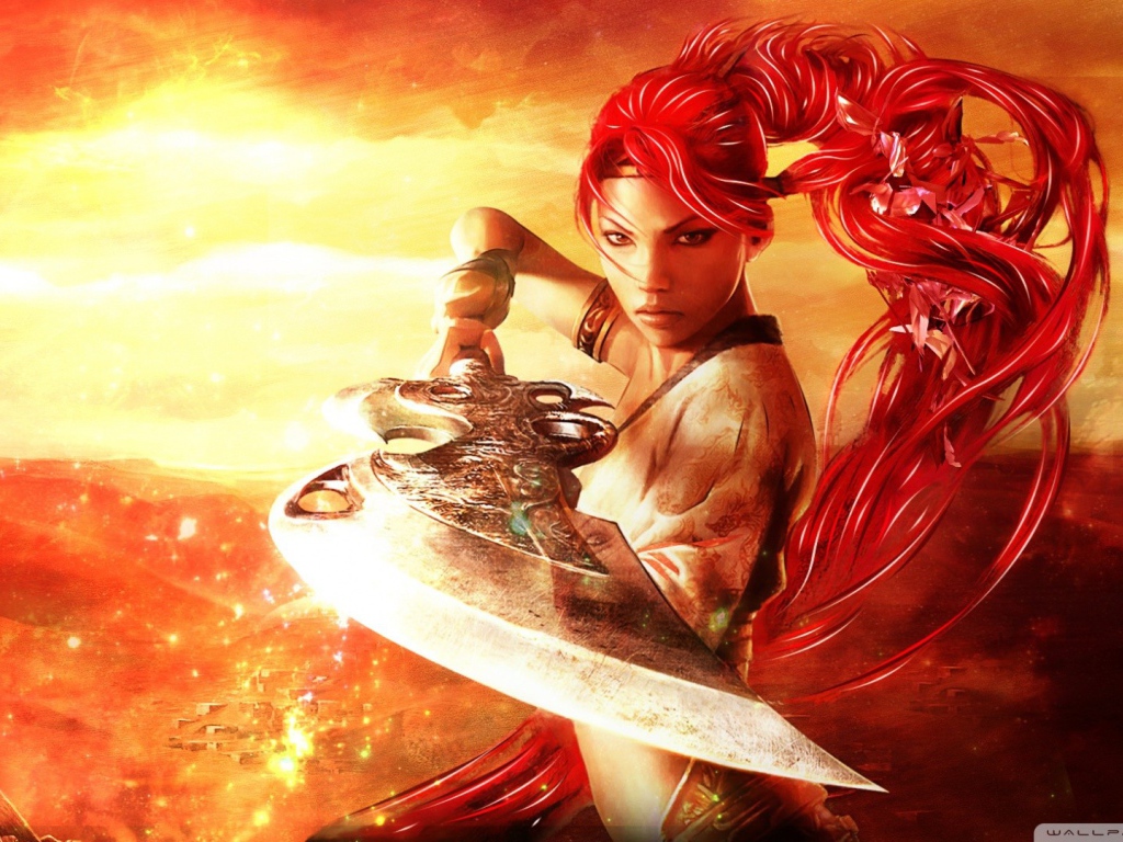 Девушка с красными волосами