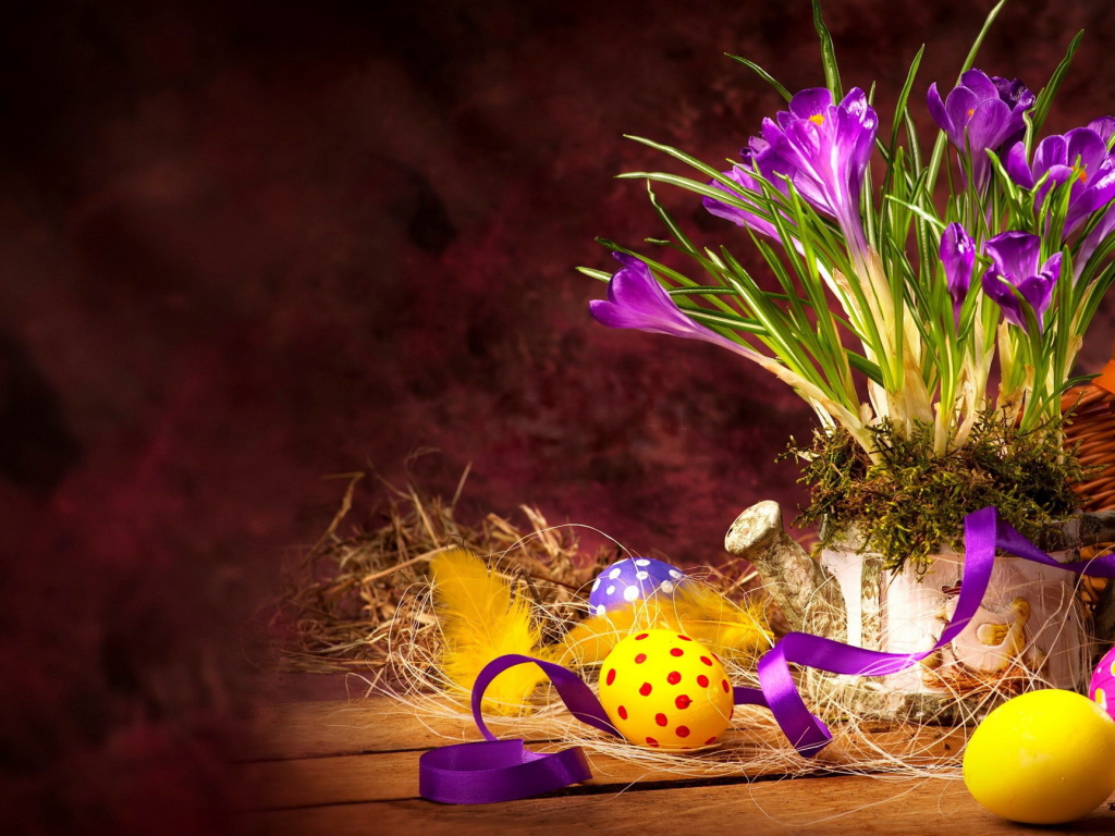 Сиреневый пасхальный букет на Пасху