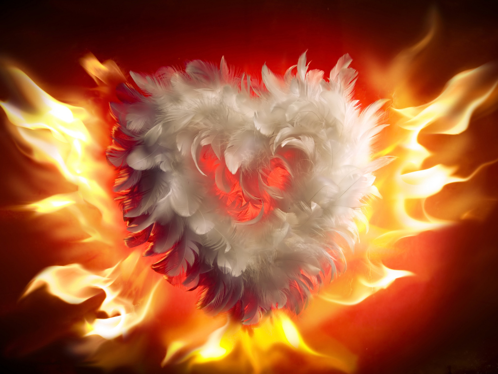 Горящее сердце на День Влюбленных 14 февраля