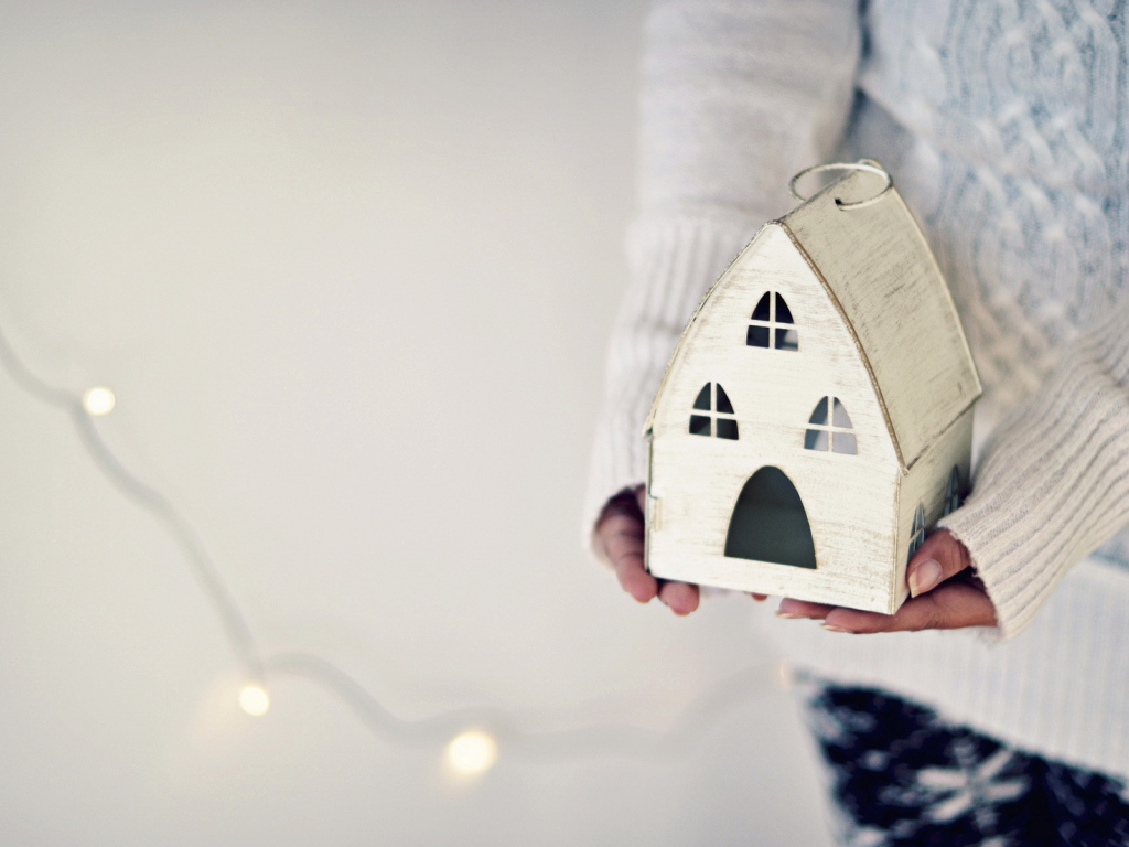 Игрушка дом в руках