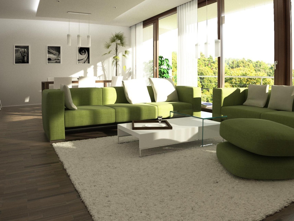 Зеленые диваны