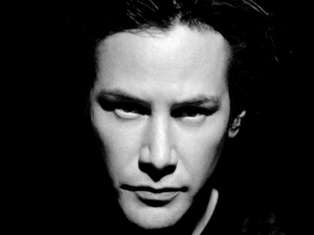 Киану Ривз в черно-белом