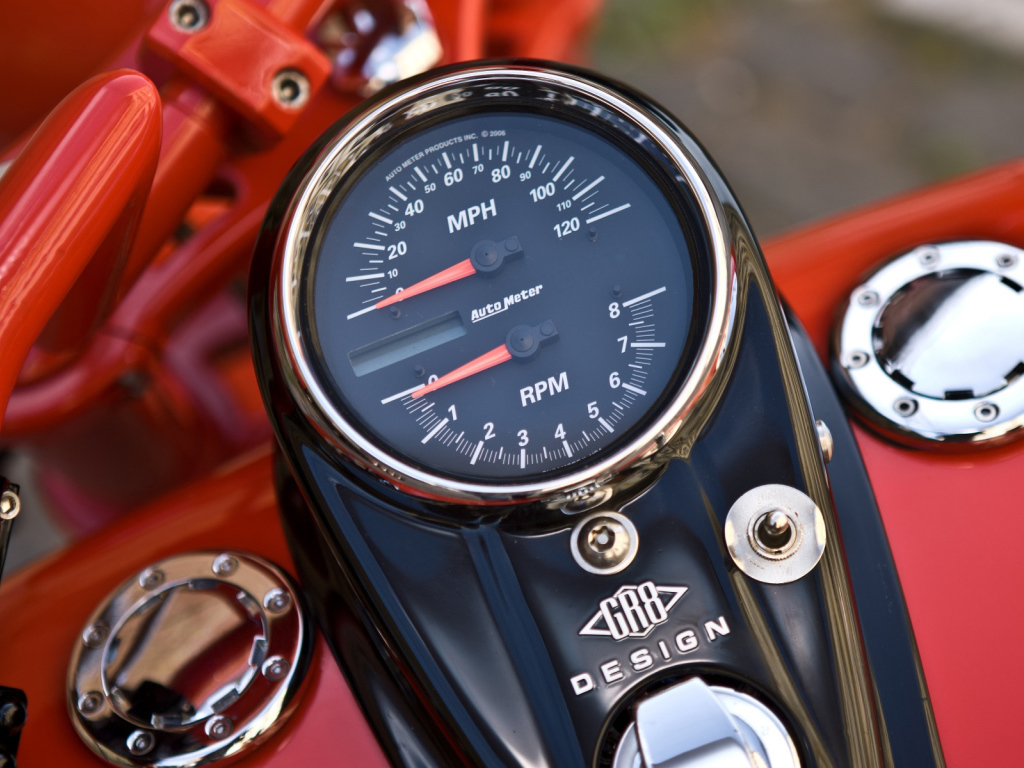 Speedometer red motorcycle