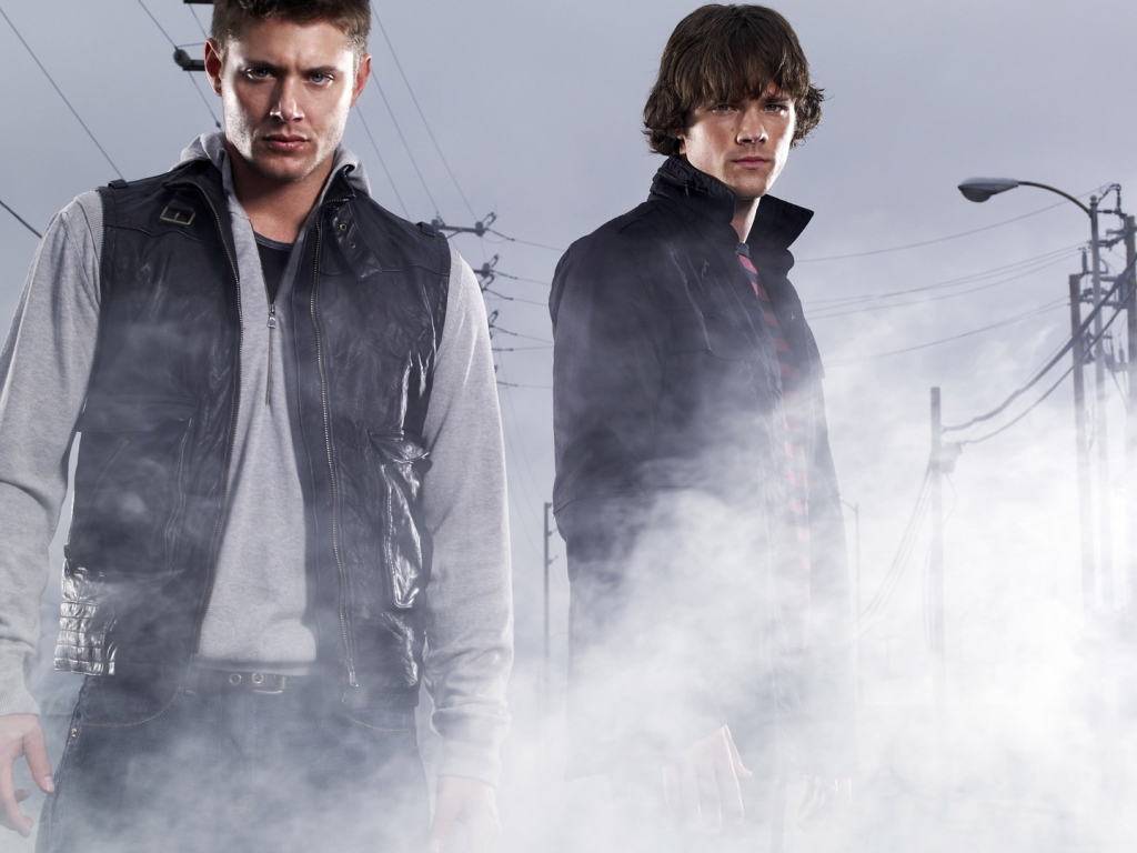 The Winchesters of the series Supernatural in the fog
