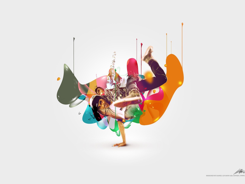 Парень танцует брейкданс