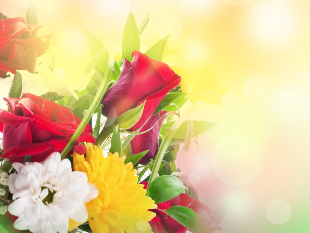 Хризантема и роза красивый букет