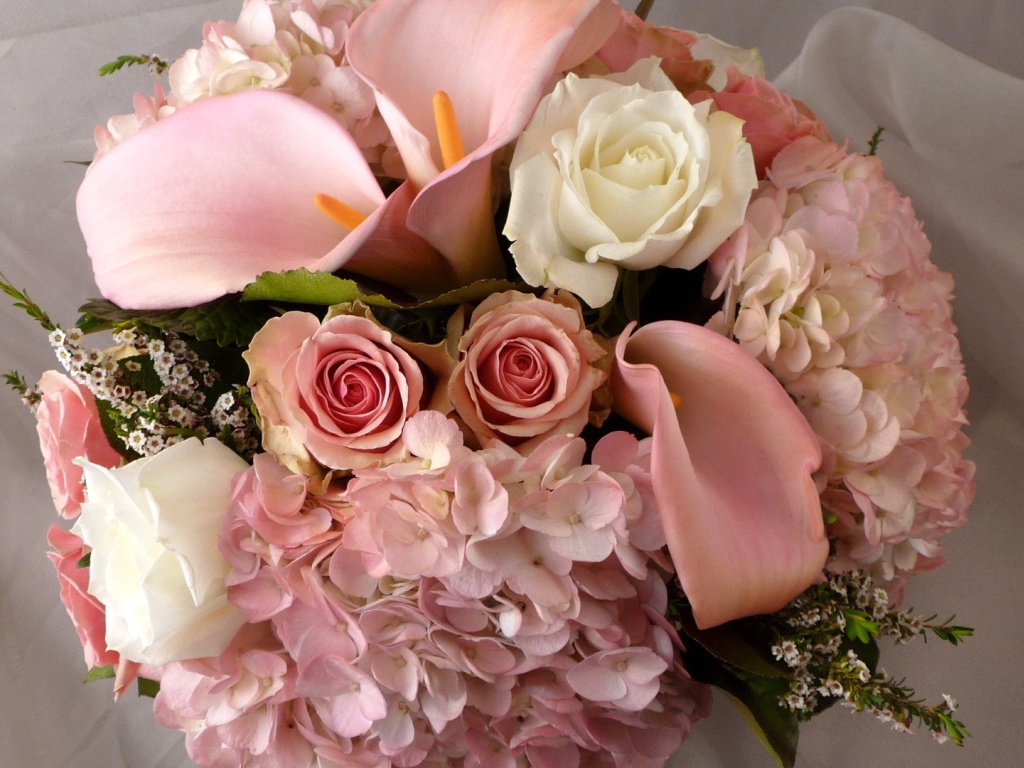 Свадебный букет с розами