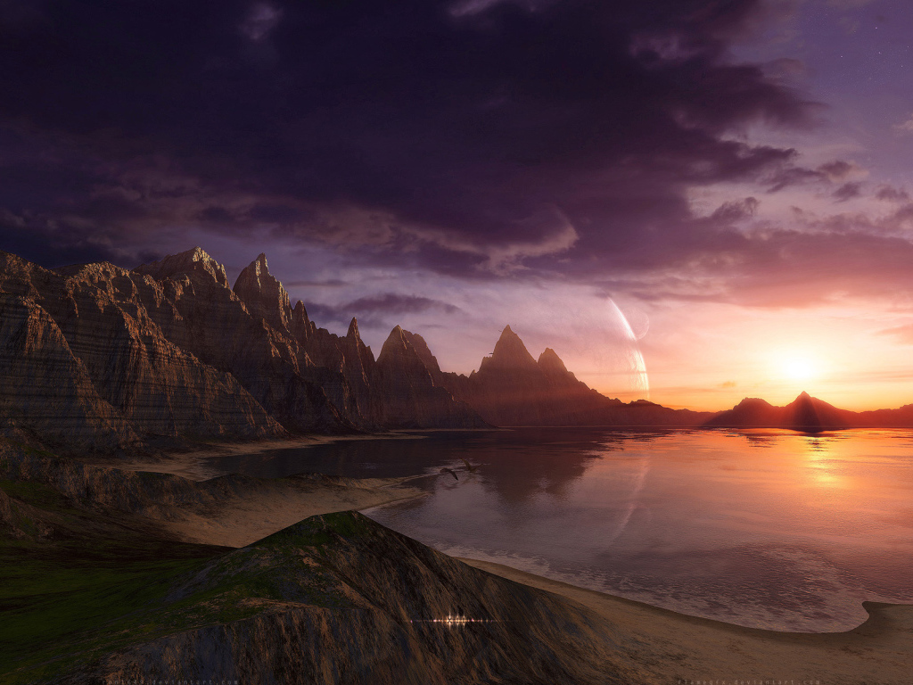 Горный пейзаж и вода