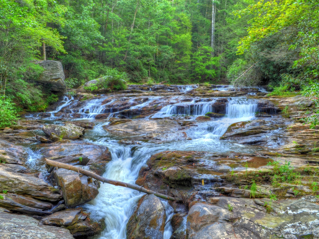 Водопад на лесной речушке