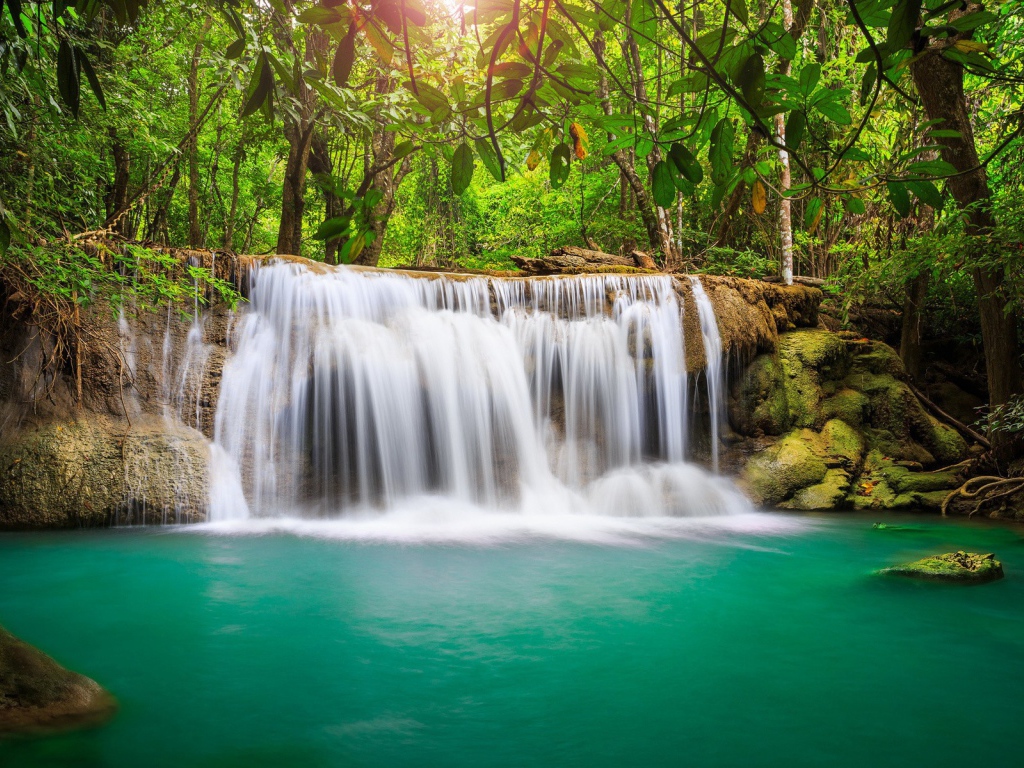 Водопад в тропическом лесу